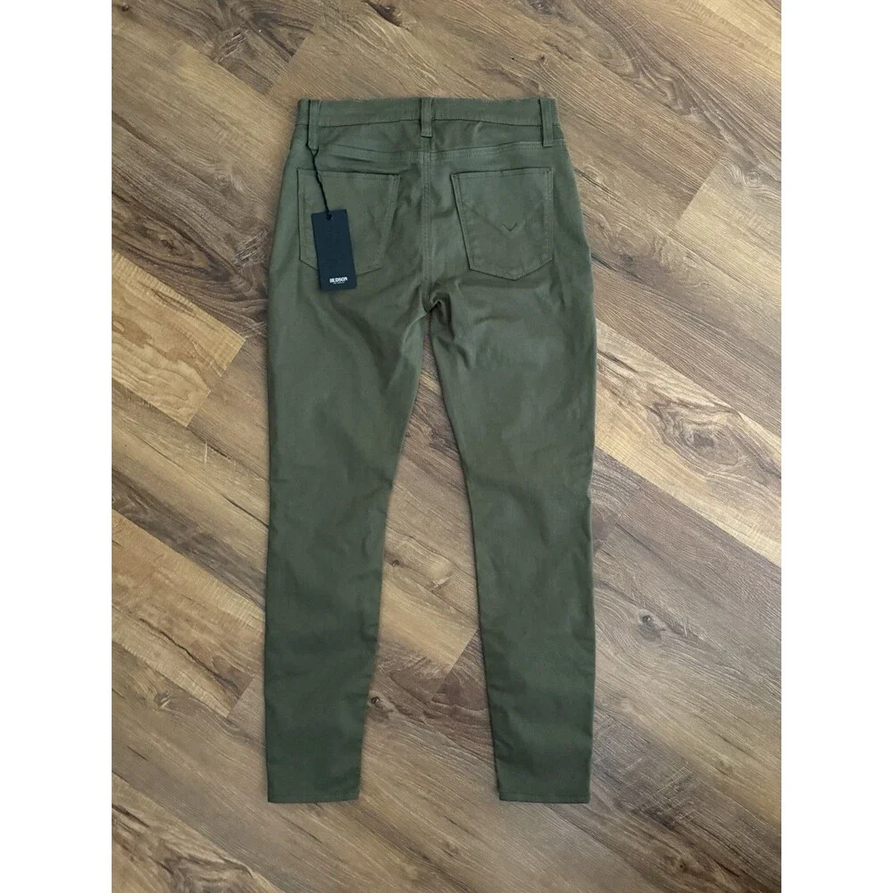 NEW NWT‎ HUDSON Nico Super Skinny Pant Olive Green Womens 27 Stretch Ankle $185